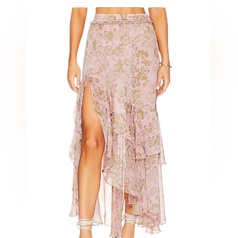 Misa Los Angeles Seva Maxi Skirt In Rose Paisley | Size L